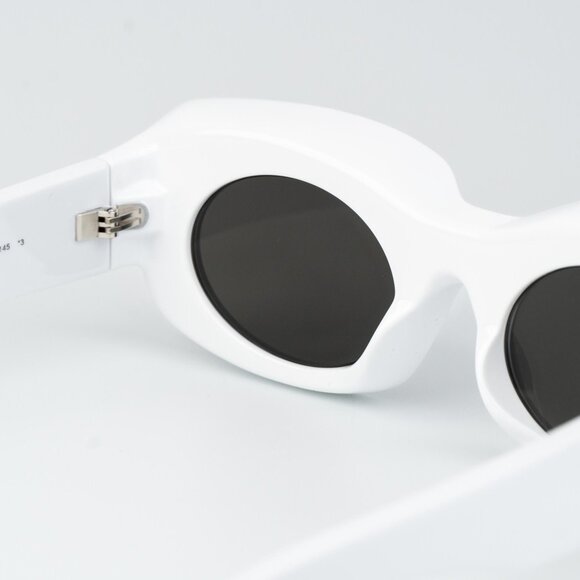 Loewe Paula's Ibiza Women Sunglasses White Silver Mirror Rectangle LW40033I 21C - Picture 6 of 15